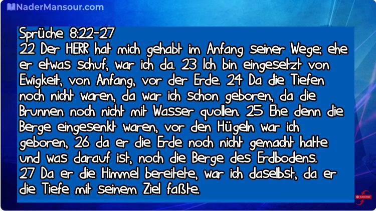 Sprche 8:22-27